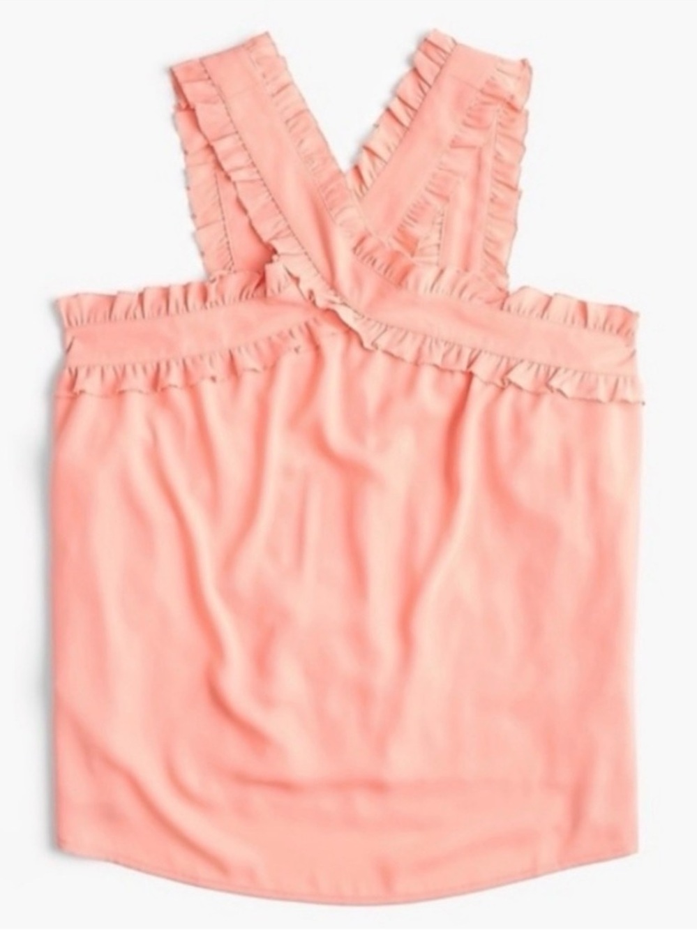 J.Crew Coral Ruffle Halter Top ✨ Effortless Chic